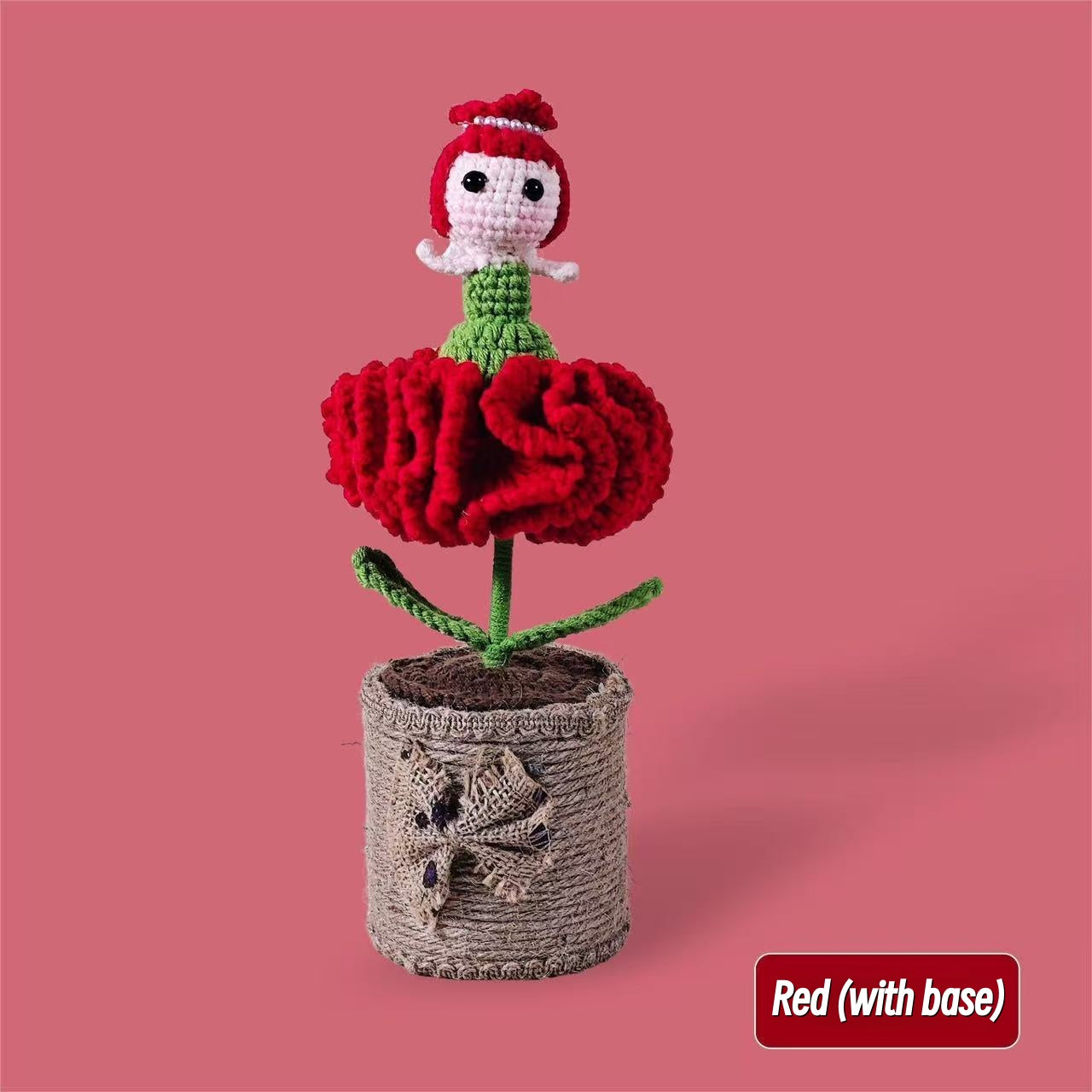 Crocheted Carnation Girl(5 hours of work)