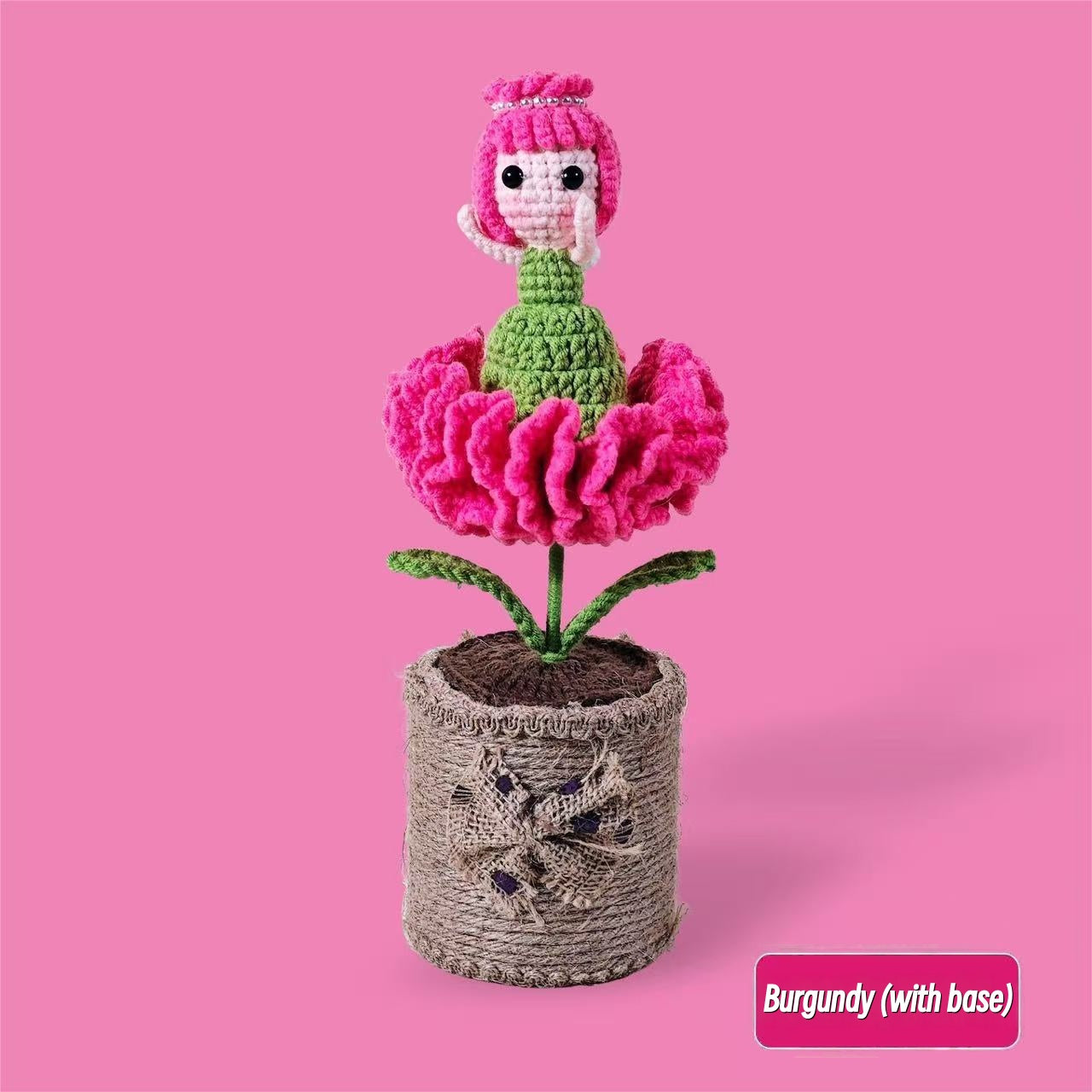 Crocheted Carnation Girl(5 hours of work)
